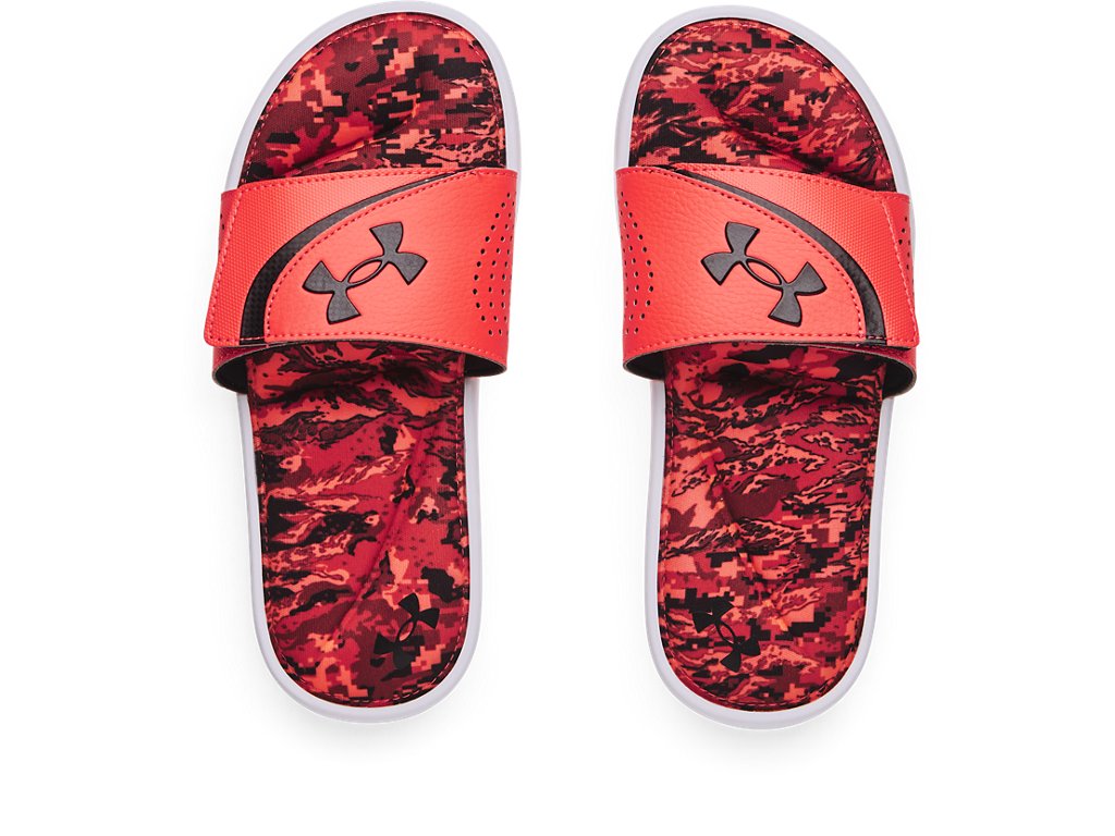 Under Armour Boys Ignite VI Graphic Footbed Slides Footwear - Durable Traction Pods
