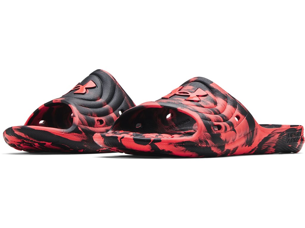 Under Armour Mens UA Locker Camo Slides Footwear - Built-in Drainage System