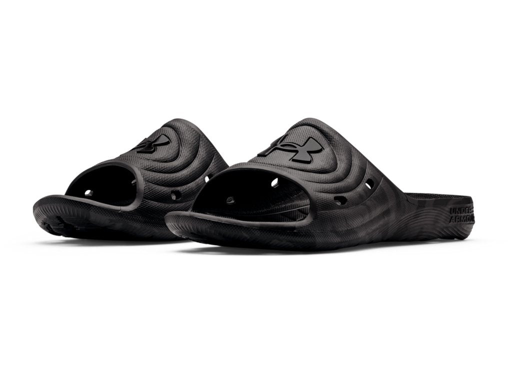 Under Armour Mens UA Locker Camo Slides Footwear - Built-in Drainage System