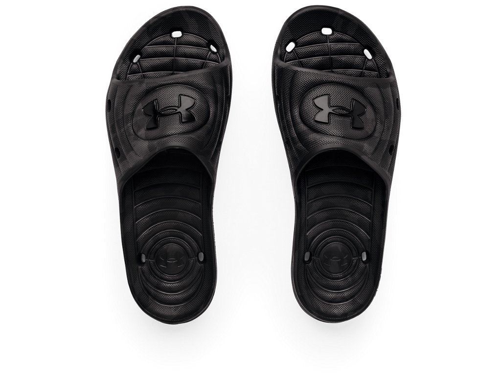 Under Armour Mens UA Locker Camo Slides Footwear - Built-in Drainage System