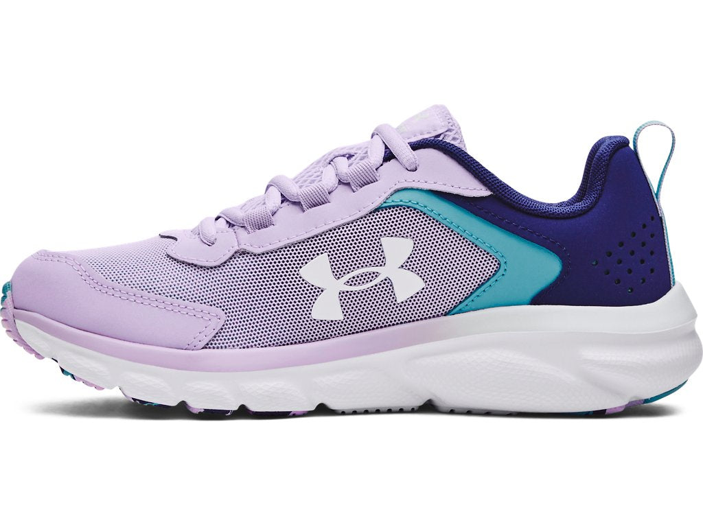 Under Armour Girls Assert 9 Running Shoes - Lightweight with Durable Leather Overlays