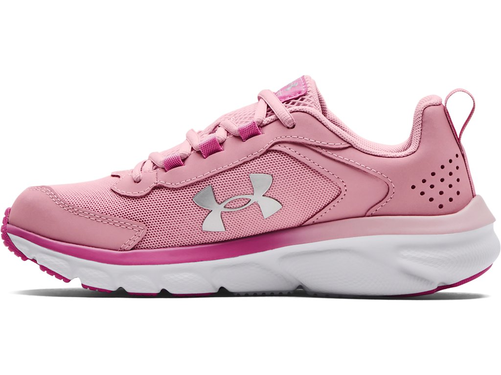 Under Armour Girls Assert 9 Running Shoes - Lightweight with Durable Leather Overlays