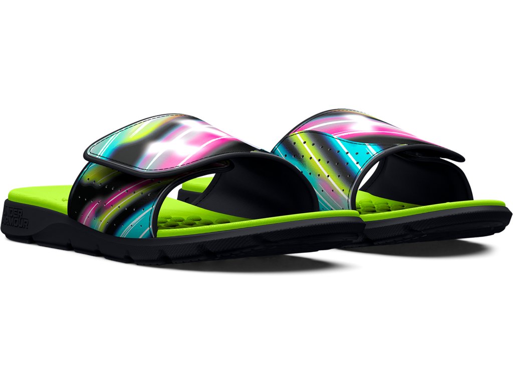 Under Armour Mens UA Ignite Pro Graphic Strap Slides Footwear - Comfortable Foam Footbed
