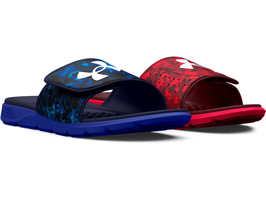 Under Armour Mens UA Ignite Pro Graphic Strap Slides Footwear - Comfortable Foam Footbed