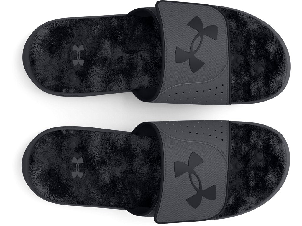 Under Armour Mens Ignite Pro Graphic Footbed Slides - Adjustable Synthetic Strap