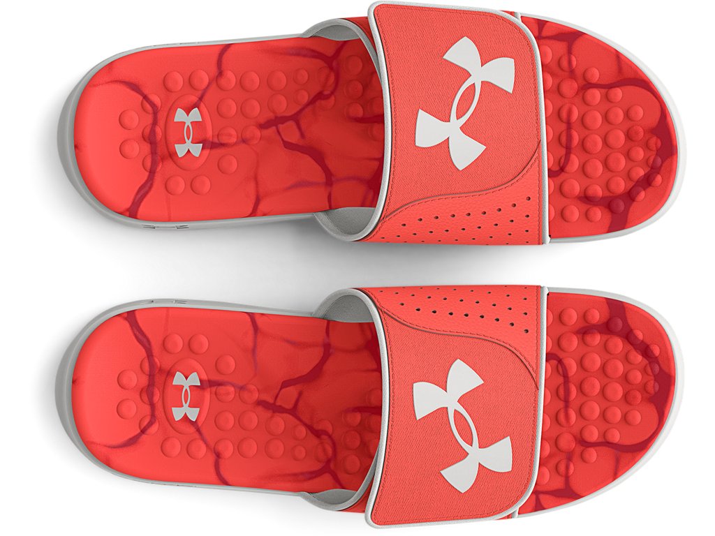 Under Armour Mens Ignite Pro Graphic Footbed Slides - Adjustable Synthetic Strap