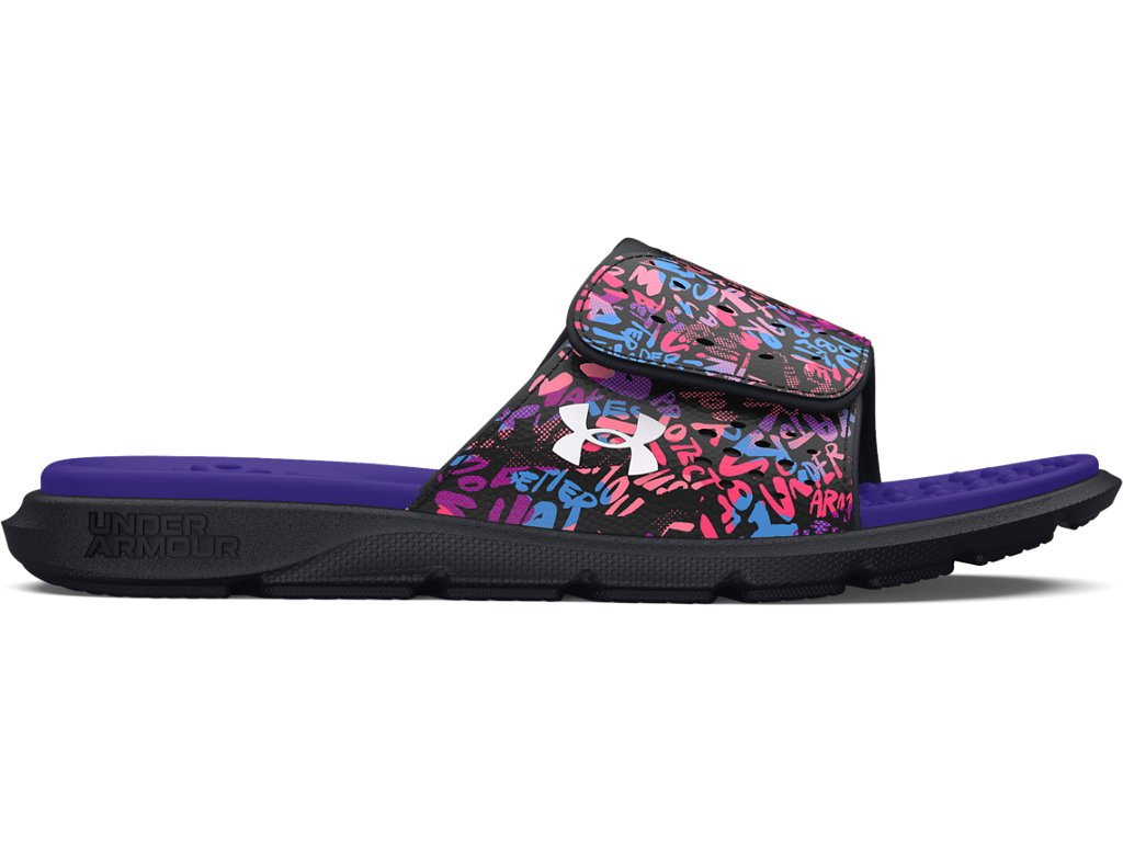 Under Armour Girls Ignite Pro Graphic Strap Slides Footwear - Durable Traction Pods