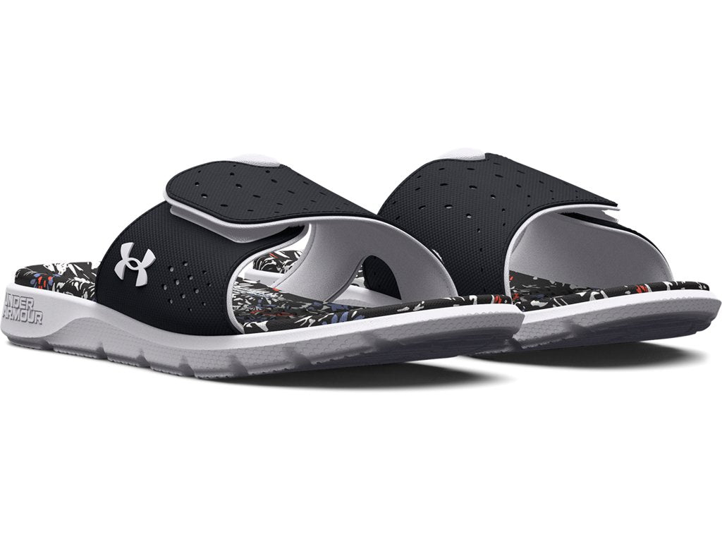 Under Armour Girls Ignite Pro Graphic Footbed Slides Footwear - Durable Traction Pods