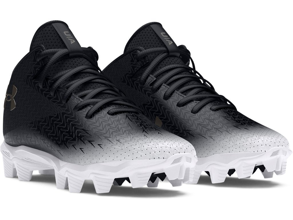 Under Armour Boys Spotlight Franchise 4 RM Wide Jr. Football Cleats - Aggressive Traction and Durability