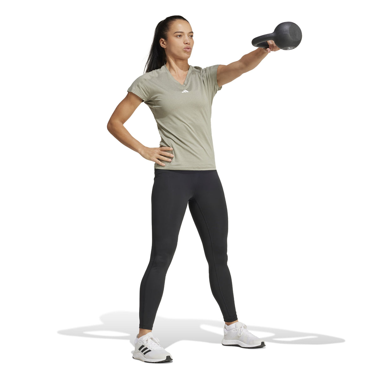 adidas Workout Essentials Womens V-Neck T-Shirt