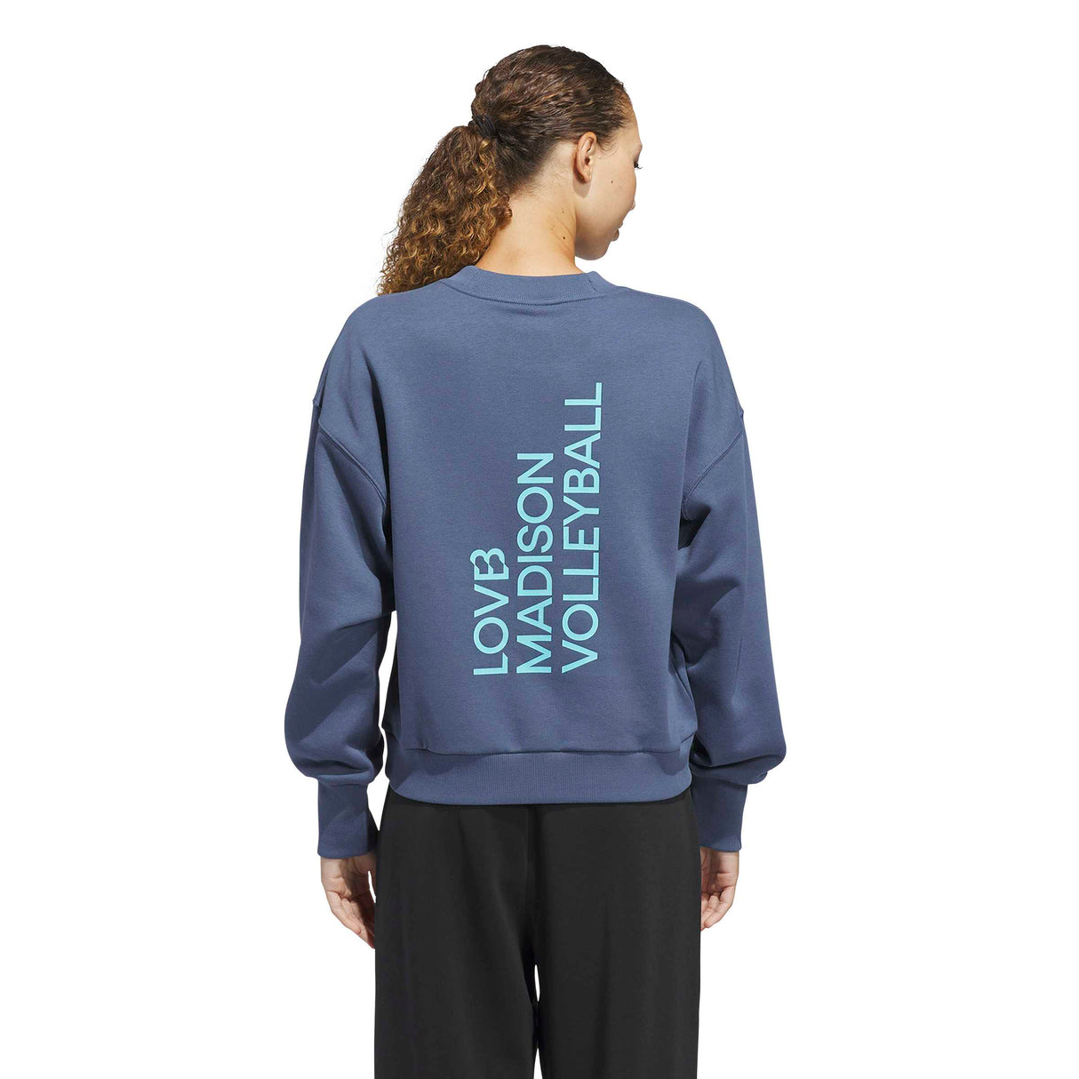 adidas Women's LOVB City Graphics Pullover Crew Sweatshirt – Loose Fit Comfort for Volleyball
