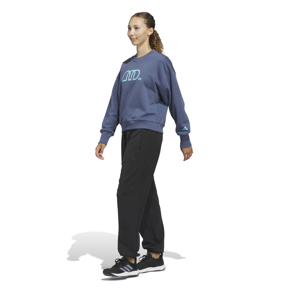 adidas Women's LOVB City Graphics Pullover Crew Sweatshirt – Loose Fit Comfort for Volleyball