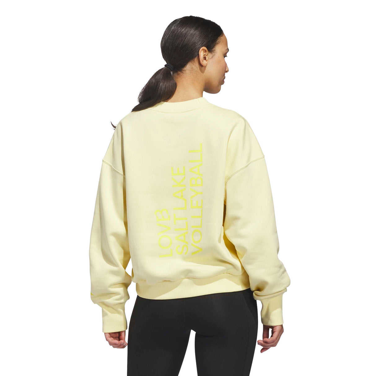 adidas Women's LOVB City Graphics Pullover Crew Sweatshirt – Loose Fit Comfort for Volleyball