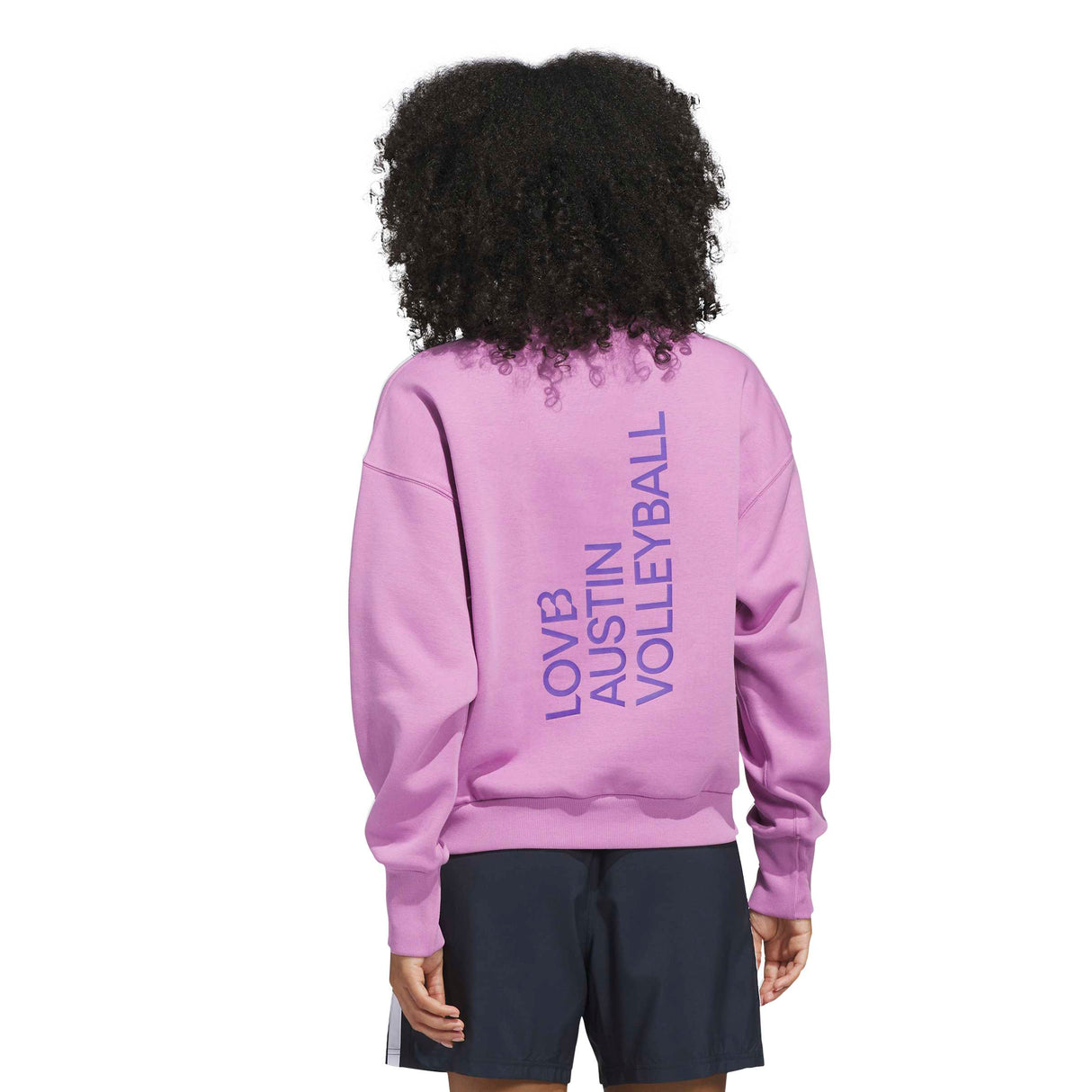 adidas Women's LOVB City Graphics Pullover Crew Sweatshirt – Loose Fit Comfort for Volleyball