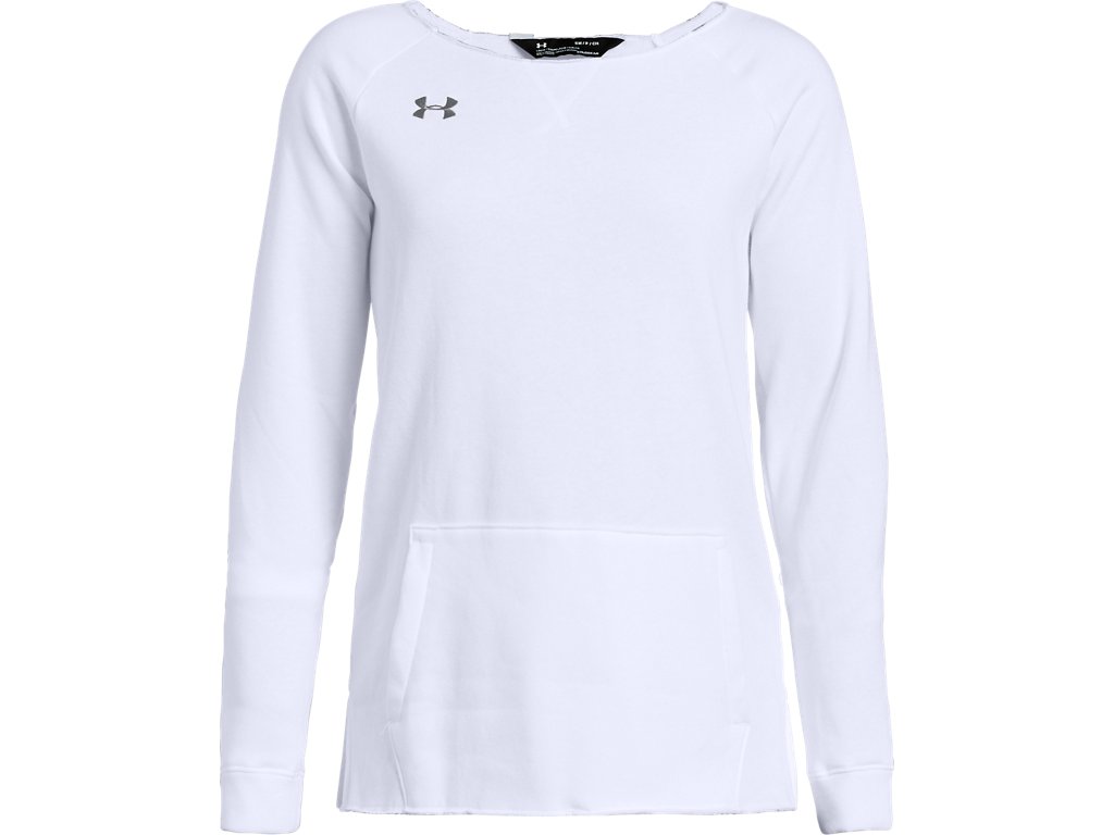 Under Armour Womens Hustle Fleece Crew Apparel - 4-Way Stretch Material