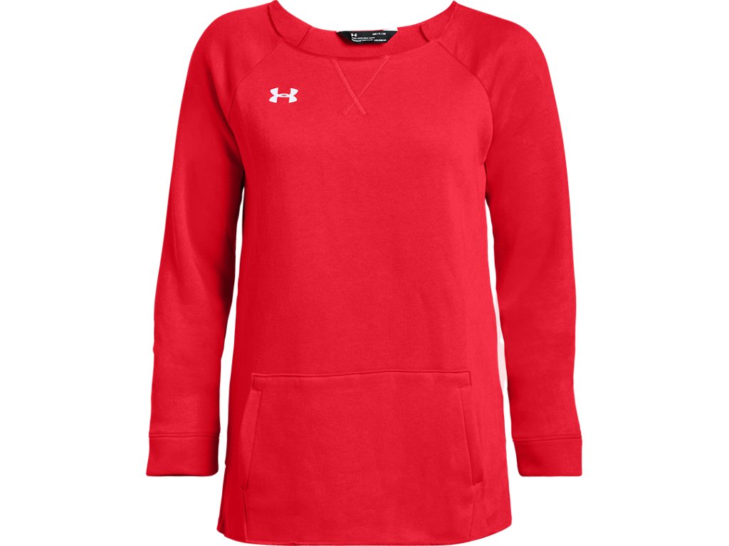 Under Armour Womens Hustle Fleece Crew Apparel - 4-Way Stretch Material