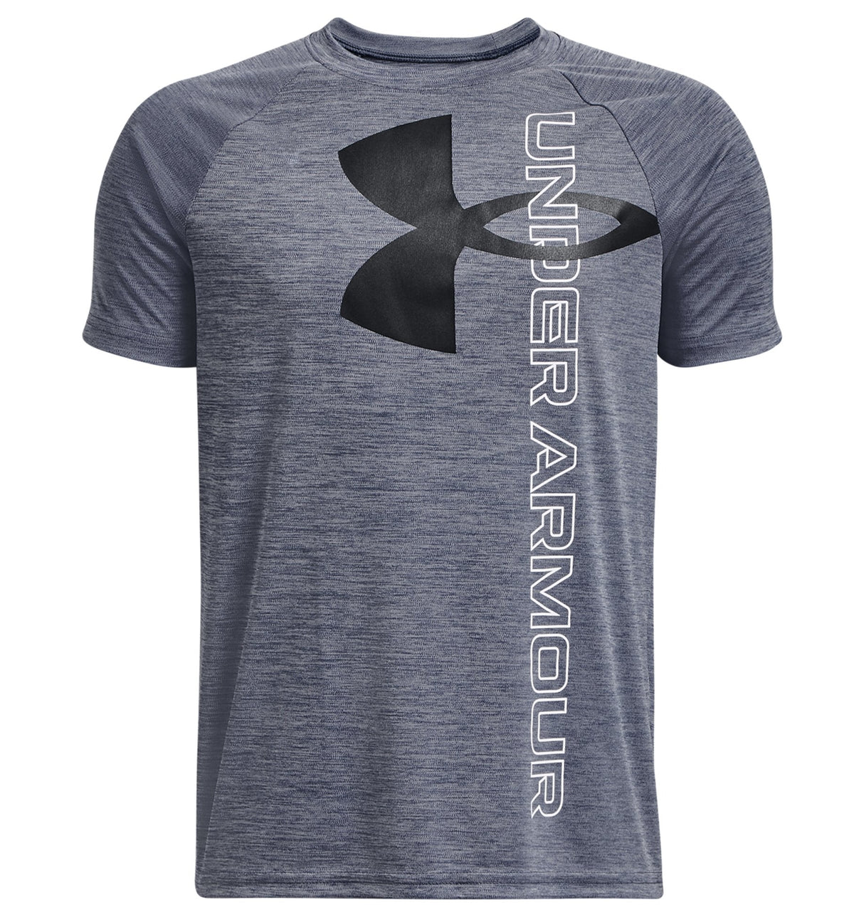 Under Armour Boys Tech Split Logo Hybrid Short Sleeve Shirt - Quick-Drying