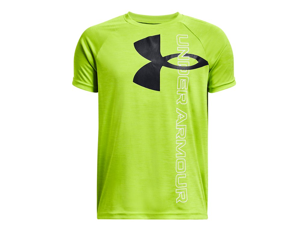 Under Armour Boys Tech Split Logo Hybrid Short Sleeve Shirt - Quick-Drying
