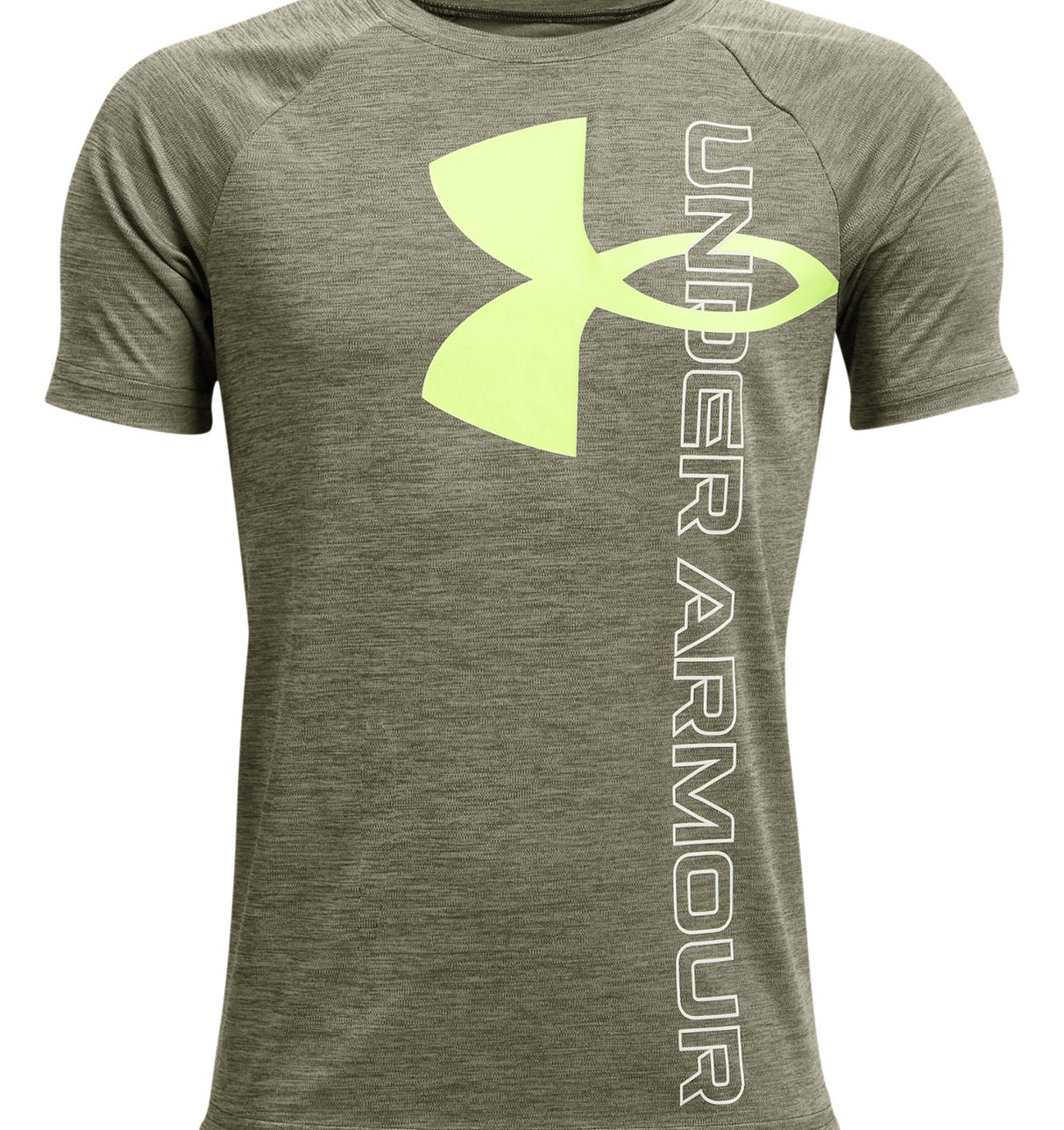 Under Armour Boys Tech Split Logo Hybrid Short Sleeve Shirt - Quick-Drying