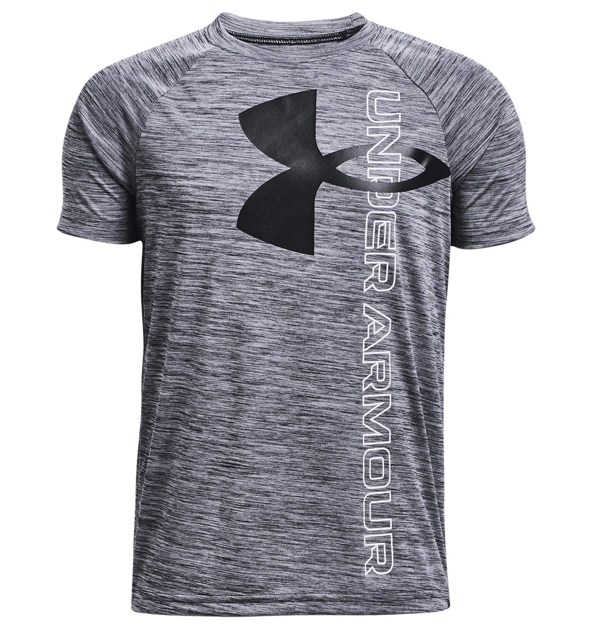 Under Armour Boys Tech Split Logo Hybrid Short Sleeve Shirt - Quick-Drying