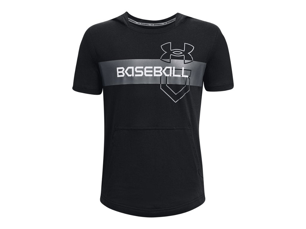 Under Armour Boys Baseball Short Sleeve Hoodie - Cotton Blend Comfort