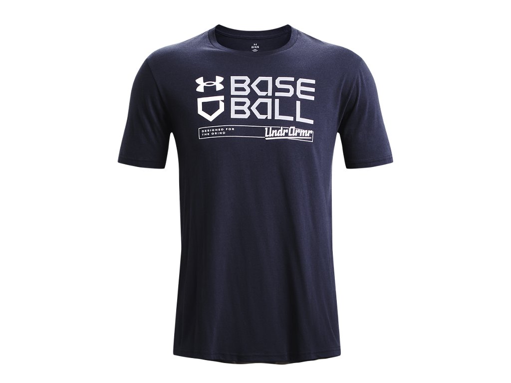 Under Armour Mens Wordmark Baseball Short Sleeve T-Shirt - Quick-Drying Cotton Blend