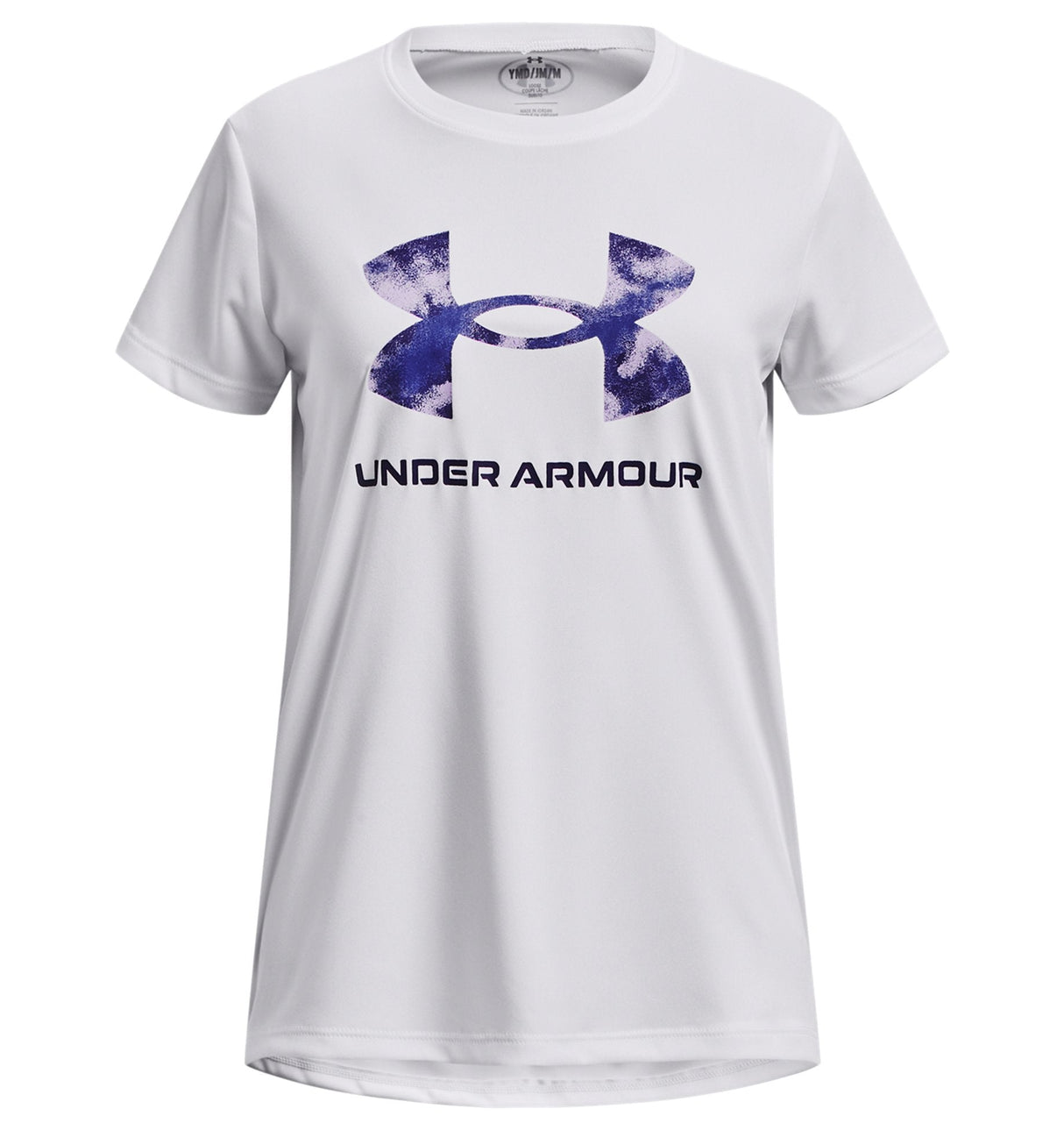 Under Armour Girls Tech Print Fill Big Logo Short Sleeve Shirt - Quick-Drying and Ultra-Soft