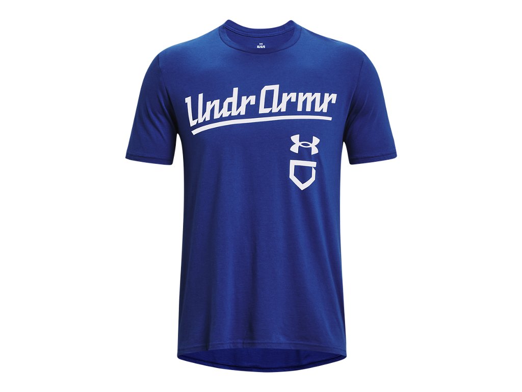 Under Armour Mens UA Baseball Script Short Sleeve T-Shirt - Quick-Drying Cotton Blend