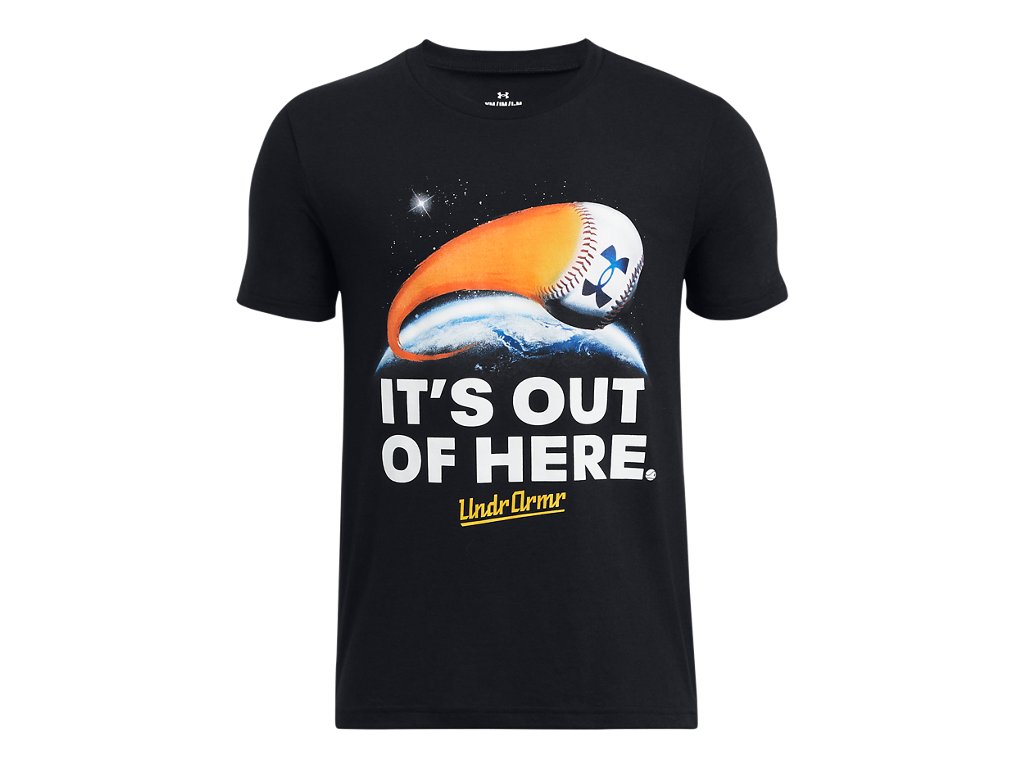 Under Armour Boys Out Of Here Baseball Short Sleeve Shirt - Super-Soft Cotton Blend Comfort
