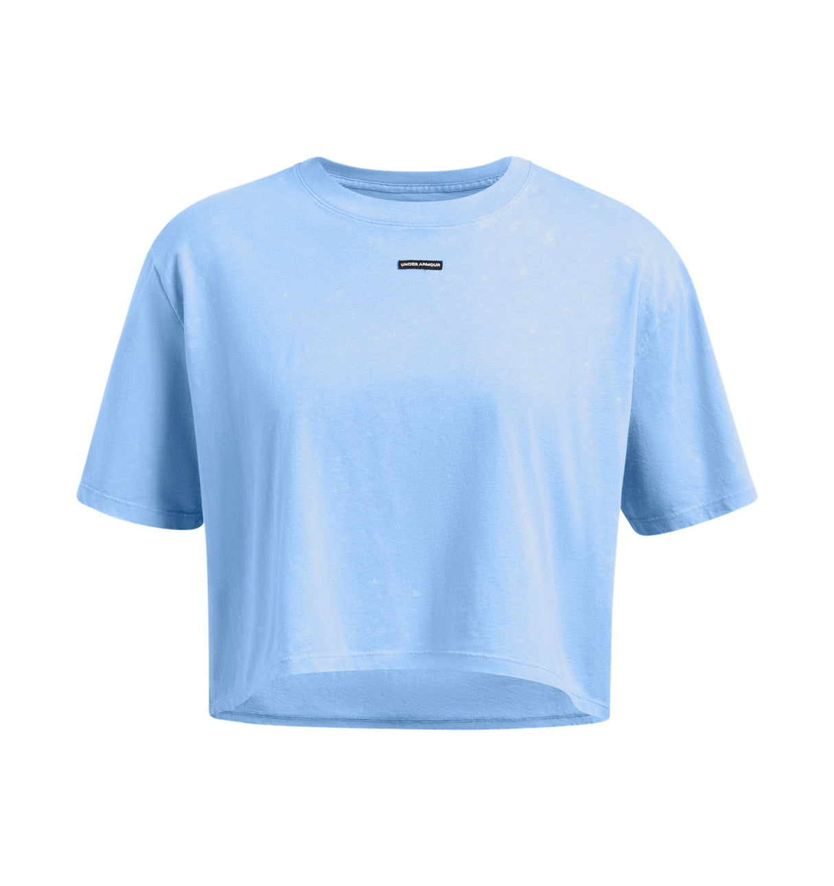 Under Armour Womens UA Wash Logo Boxy Crop Short Sleeve T-Shirt - Quick-Drying Cotton Blend