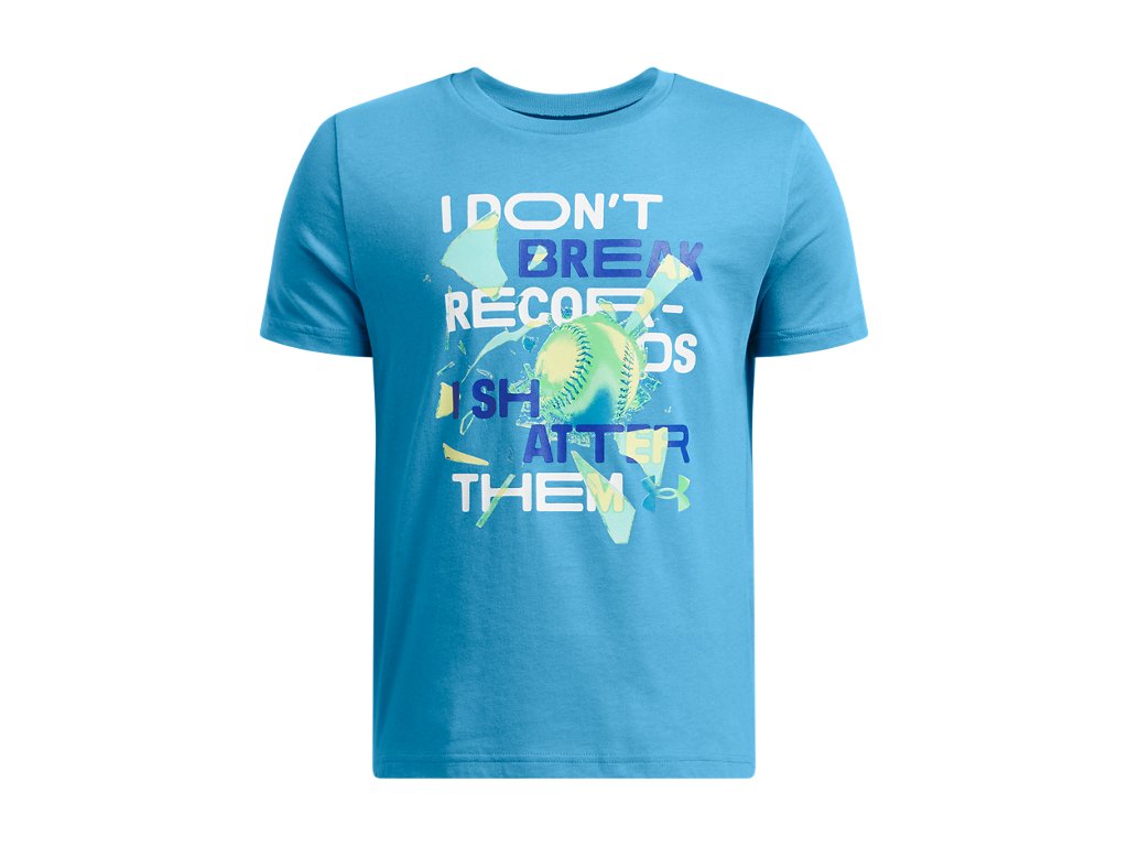 Under Armour Boys Baseball Records Short Sleeve Shirt - Made with Recycled Polyester