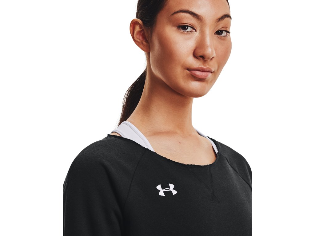 Under Armour Womens Hustle Fleece Crew Apparel - 4-Way Stretch Material