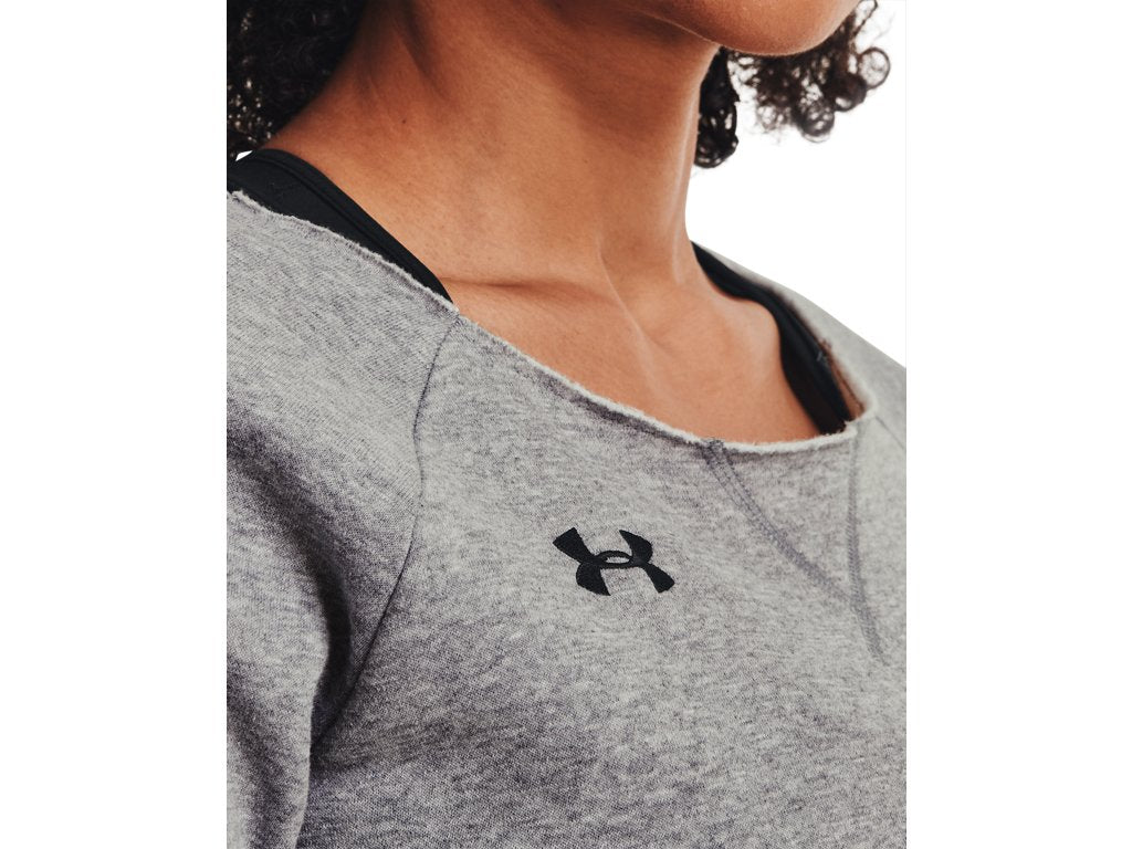 Under Armour Womens Hustle Fleece Crew Apparel - 4-Way Stretch Material