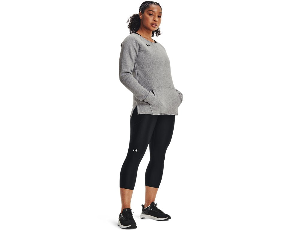Under Armour Womens Hustle Fleece Crew Apparel - 4-Way Stretch Material