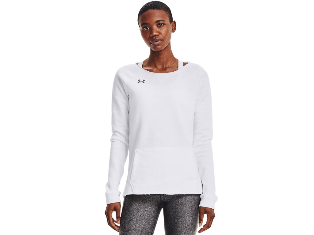 Under Armour Womens Hustle Fleece Crew Apparel - 4-Way Stretch Material