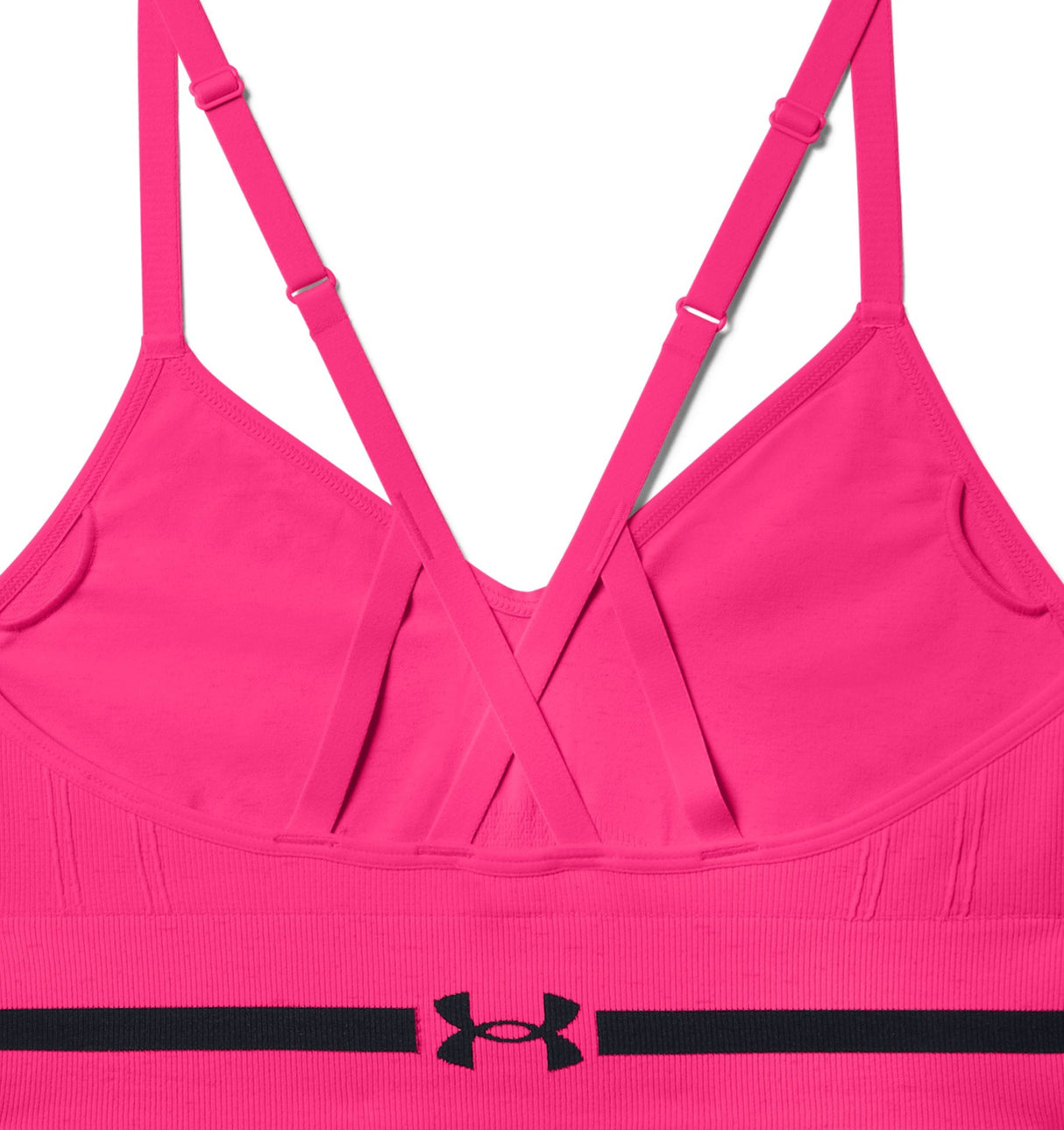 Under Armour Womens Seamless Low Long Heather Sports Bra - Adjustable Cross Back Design