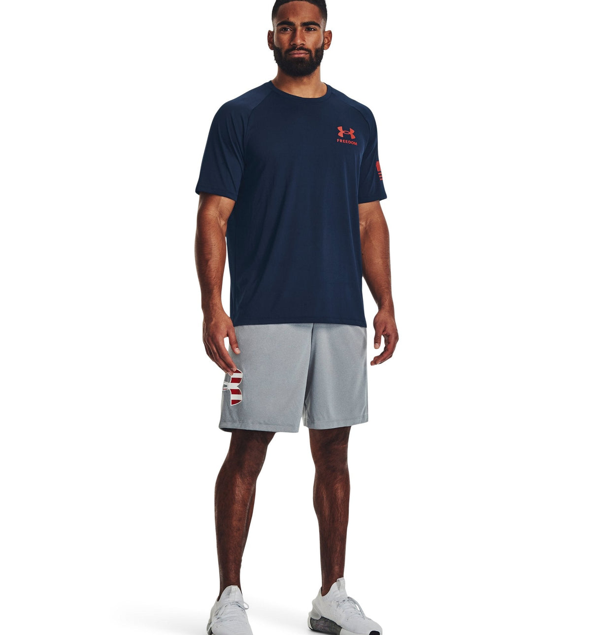 Under Armour Mens Freedom Tech Big Flag Logo Shorts - Quick-Drying Fabric