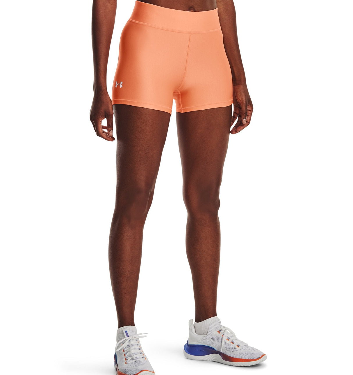 Under Armour Womens HeatGear Mid-Rise Shorty Shorts - Superior Sweat Wicking