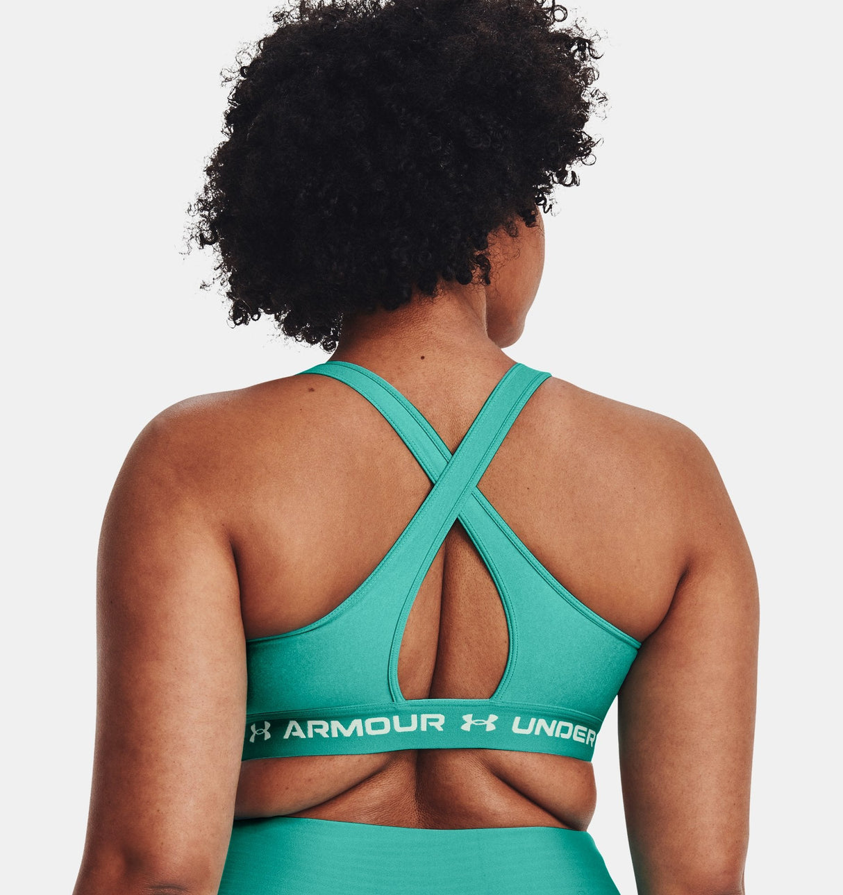 Under Armour Women Mid Crossback Heather Sports Bra - Strategic Support for Medium-Intensity Activities
