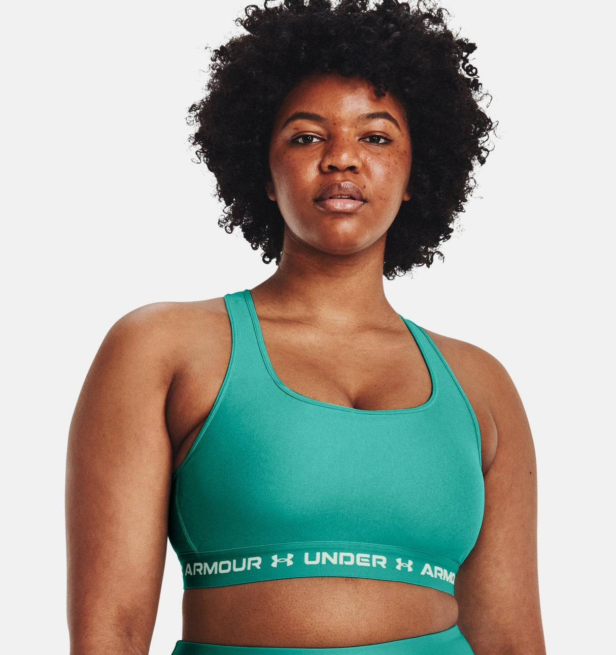 Under Armour Women Mid Crossback Heather Sports Bra - Strategic Support for Medium-Intensity Activities