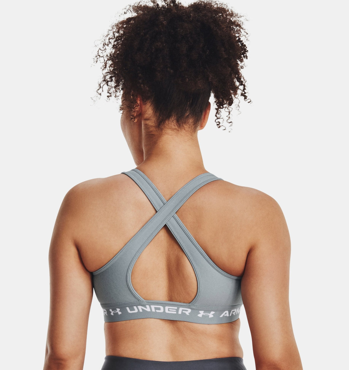 Under Armour Women Mid Crossback Heather Sports Bra - Strategic Support for Medium-Intensity Activities