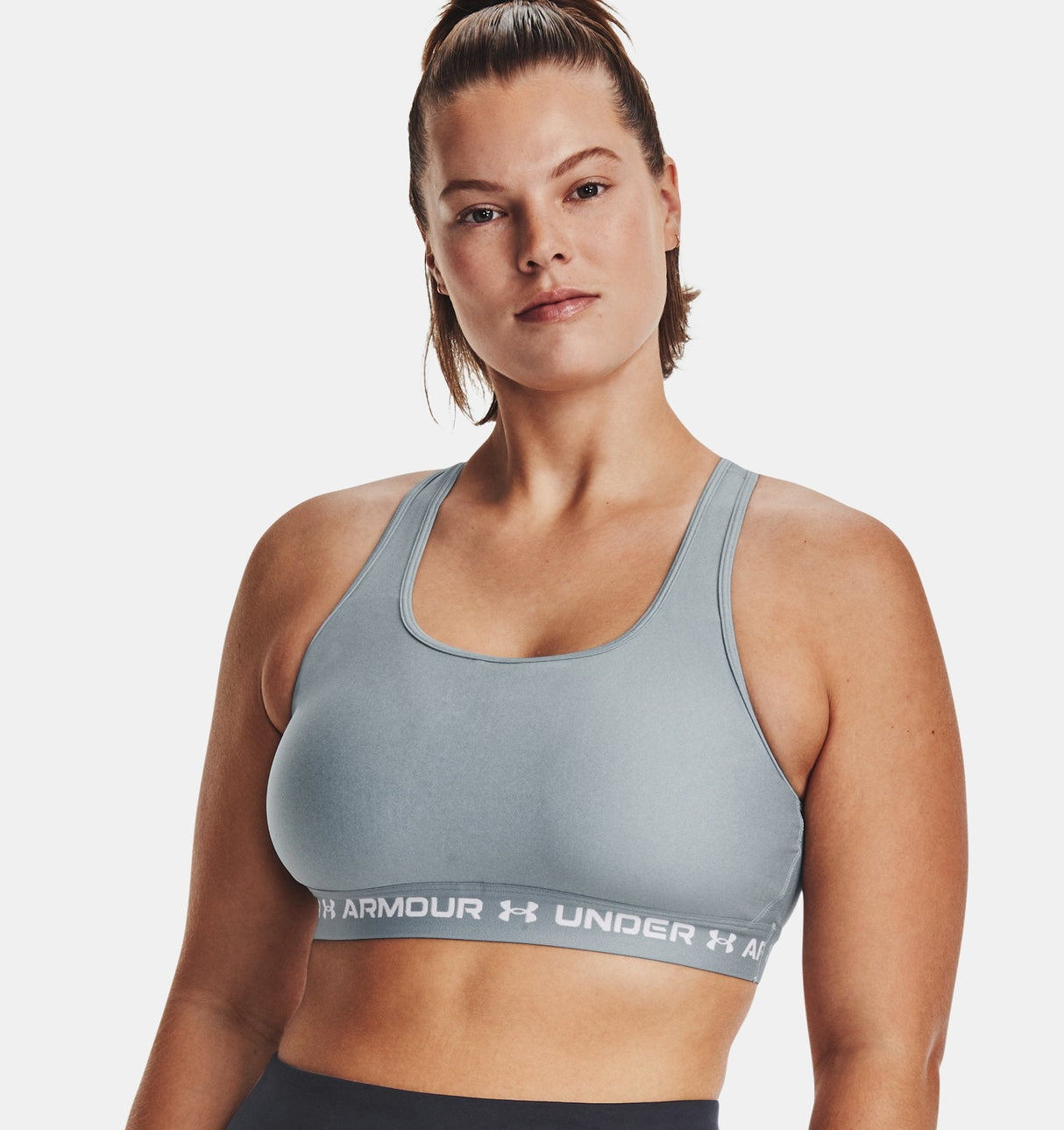 Under Armour Women Mid Crossback Heather Sports Bra - Strategic Support for Medium-Intensity Activities