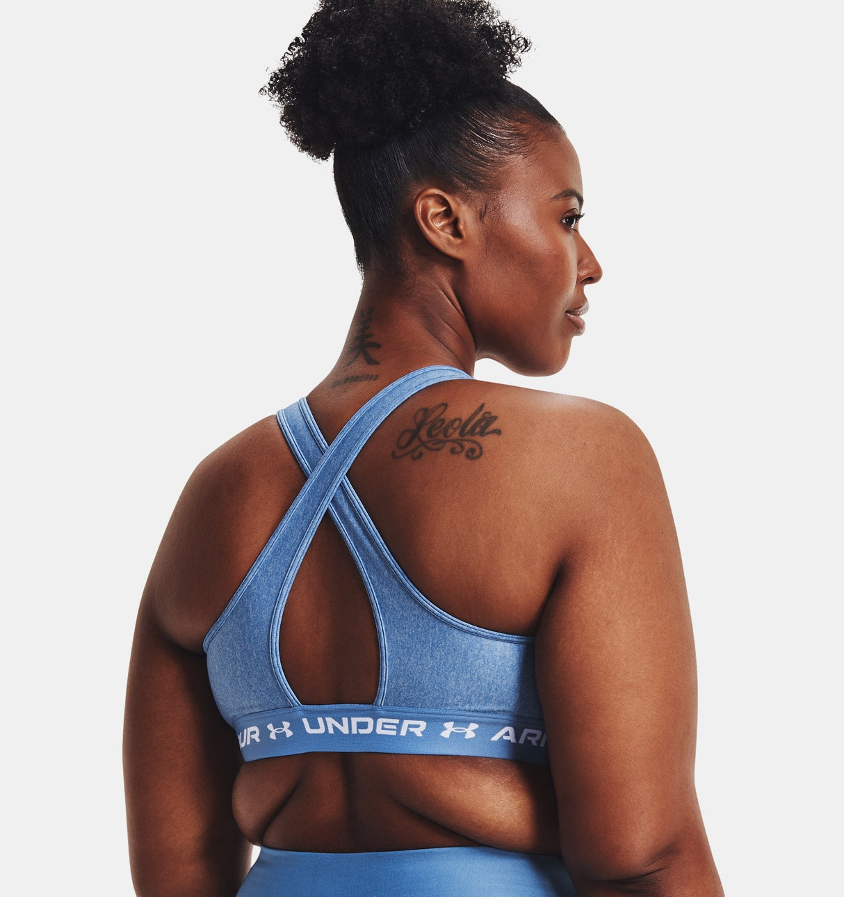 Under Armour Women Mid Crossback Heather Sports Bra - Strategic Support for Medium-Intensity Activities