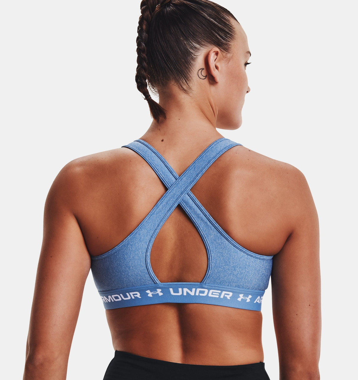 Under Armour Women Mid Crossback Heather Sports Bra - Strategic Support for Medium-Intensity Activities