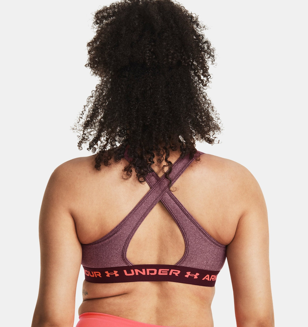 Under Armour Women Mid Crossback Heather Sports Bra - Strategic Support for Medium-Intensity Activities