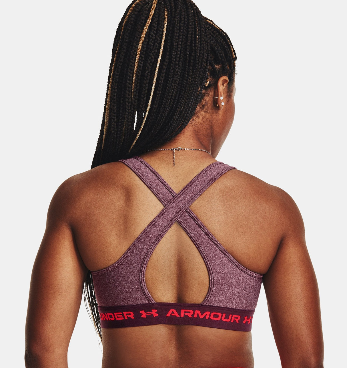 Under Armour Women Mid Crossback Heather Sports Bra - Strategic Support for Medium-Intensity Activities