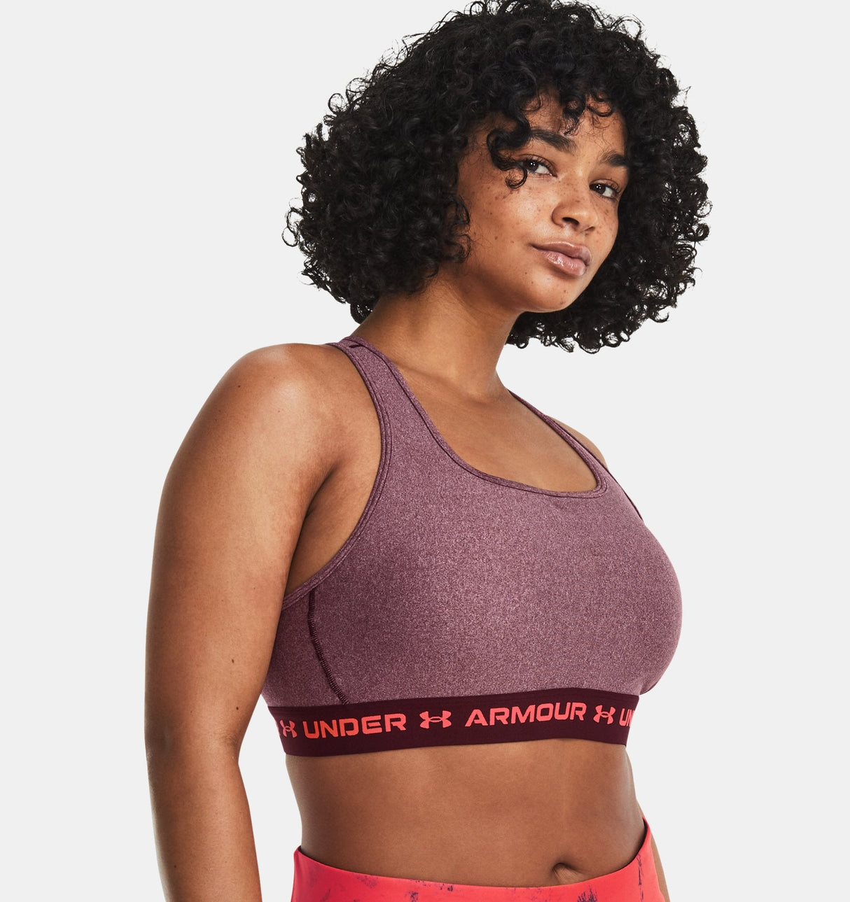 Under Armour Women Mid Crossback Heather Sports Bra - Strategic Support for Medium-Intensity Activities
