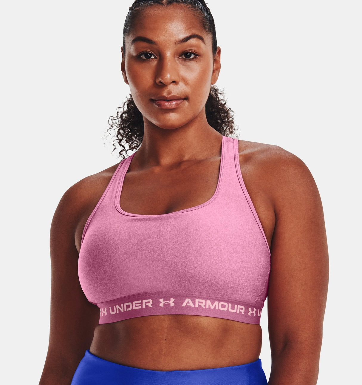 Under Armour Women Mid Crossback Heather Sports Bra - Strategic Support for Medium-Intensity Activities