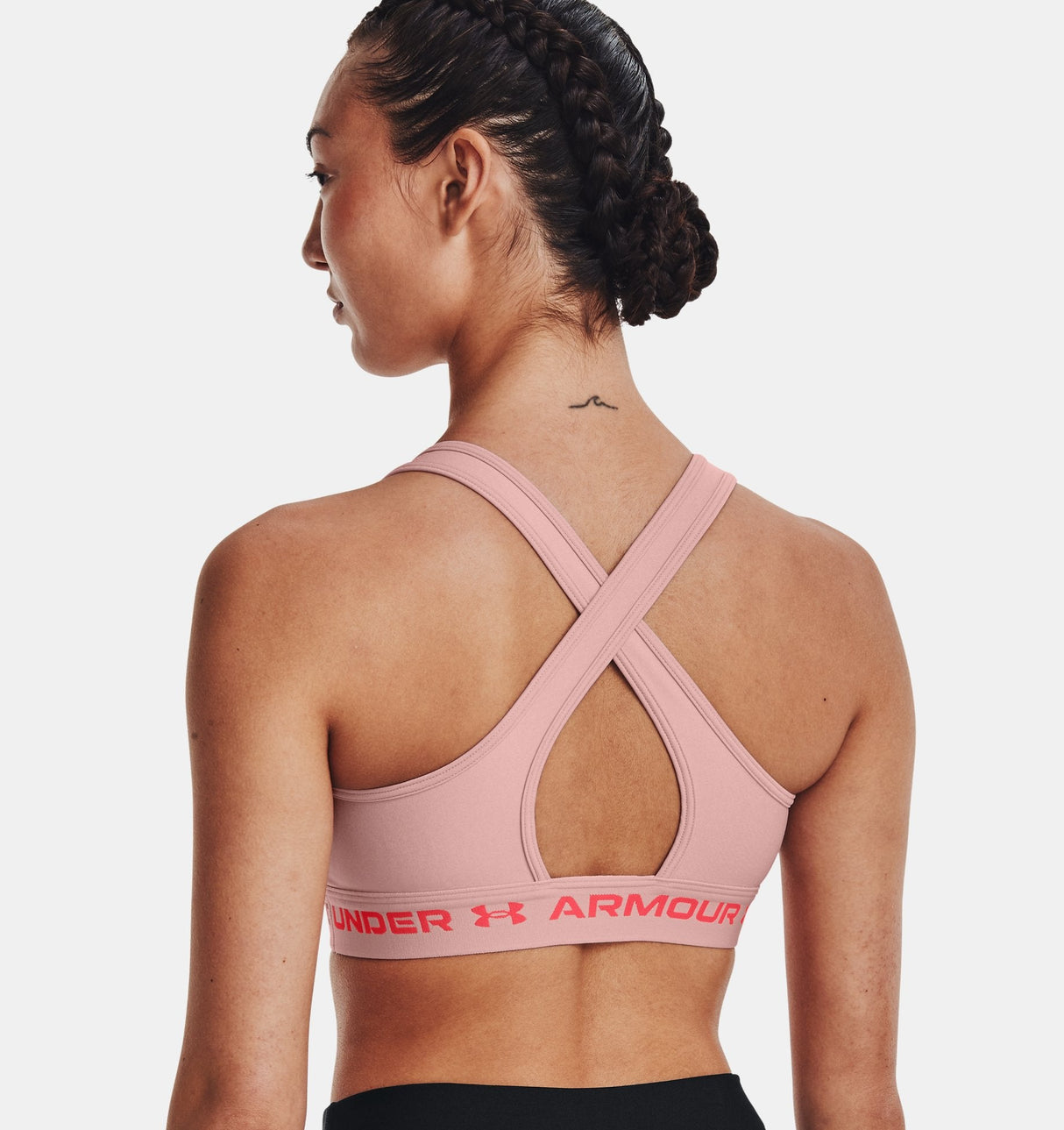 Under Armour Women Mid Crossback Heather Sports Bra - Strategic Support for Medium-Intensity Activities