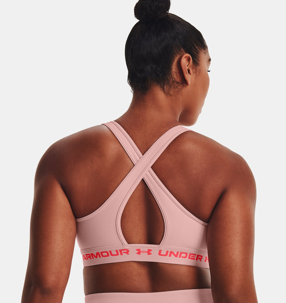 Under Armour Women Mid Crossback Heather Sports Bra - Strategic Support for Medium-Intensity Activities